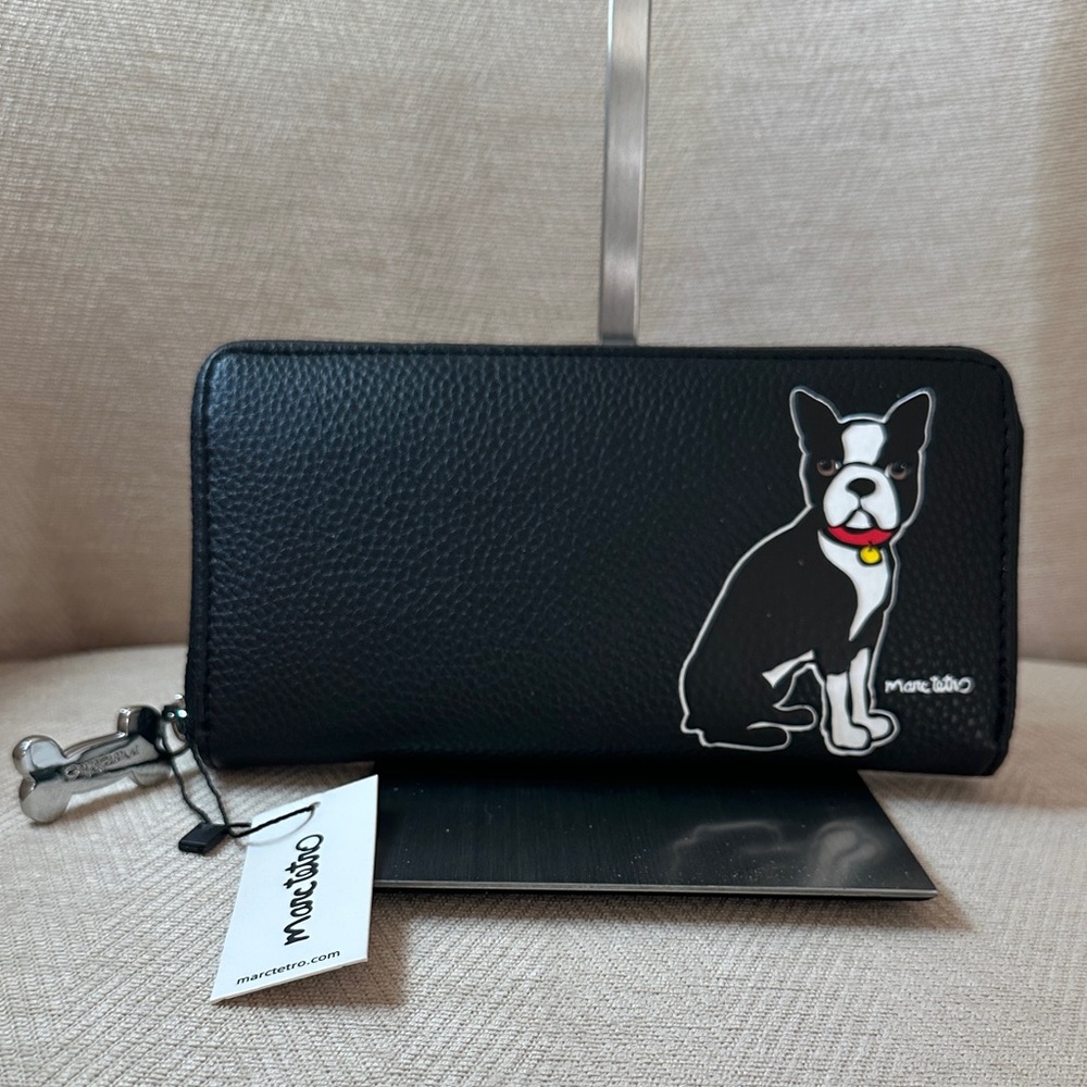 Marc Tetro Black Wallet with Dog Design